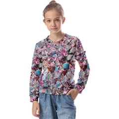 Aqua Blend Kids  Long Sleeve Tee With Frill 