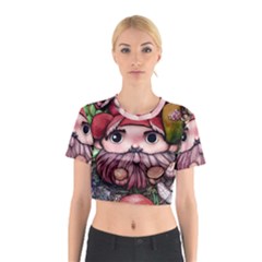 Shroom Glamour Cotton Crop Top by GardenOfOphir