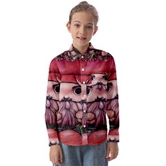 Shroom Glamour Kids  Long Sleeve Shirt by GardenOfOphir