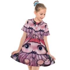 Shroom Glamour Kids  Short Sleeve Shirt Dress by GardenOfOphir