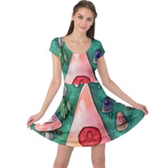 Magic Mushroom Wizardry Cap Sleeve Dress by GardenOfOphir