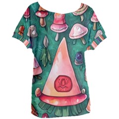 Magic Mushroom Wizardry Women s Oversized Tee by GardenOfOphir