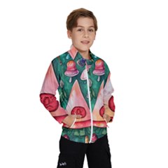 Magic Mushroom Wizardry Kids  Windbreaker by GardenOfOphir