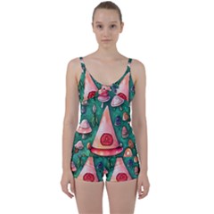 Magic Mushroom Wizardry Tie Front Two Piece Tankini by GardenOfOphir