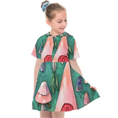 Magic Mushroom Wizardry Kids  Sailor Dress by GardenOfOphir