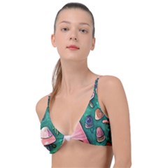 Magic Mushroom Wizardry Knot Up Bikini Top by GardenOfOphir