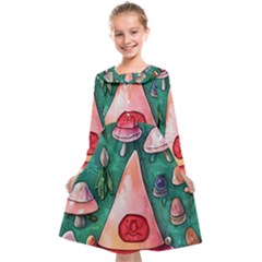 Magic Mushroom Wizardry Kids  Midi Sailor Dress by GardenOfOphir