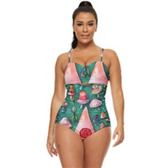 Magic Mushroom Wizardry Retro Full Coverage Swimsuit by GardenOfOphir