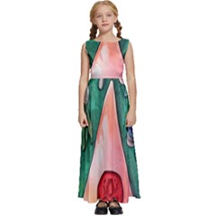 Magic Mushroom Wizardry Kids  Satin Sleeveless Maxi Dress by GardenOfOphir