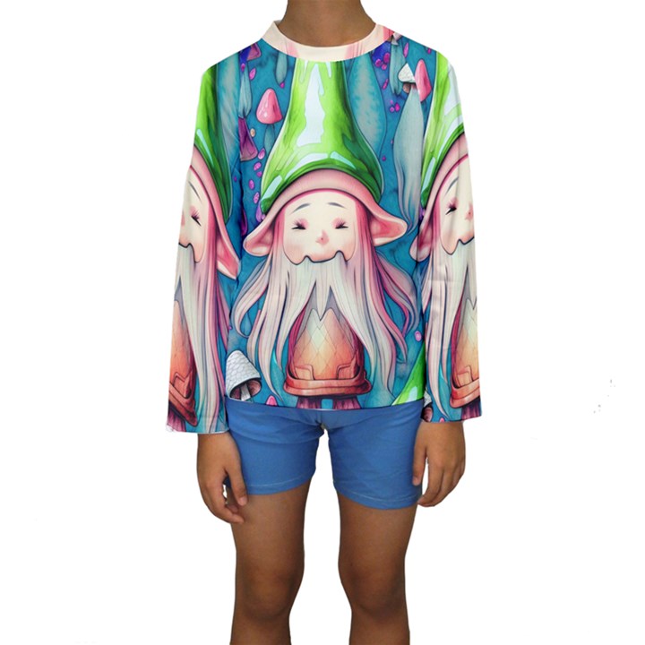 Conjure Mushroom Kids  Long Sleeve Swimwear