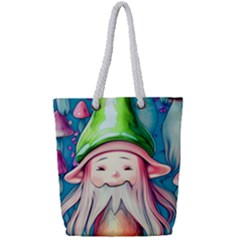 Conjure Mushroom Full Print Rope Handle Tote (small) by GardenOfOphir