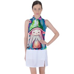 Conjure Mushroom Women s Sleeveless Polo Tee by GardenOfOphir