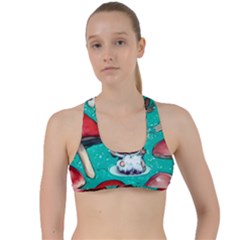 Magic Mushroom Criss Cross Racerback Sports Bra by GardenOfOphir