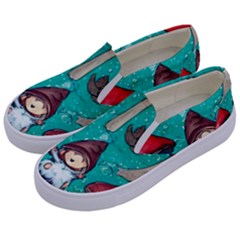 Magic Mushroom Kids  Canvas Slip Ons by GardenOfOphir