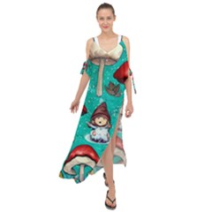 Magic Mushroom Maxi Chiffon Cover Up Dress by GardenOfOphir