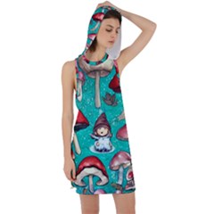 Magic Mushroom Racer Back Hoodie Dress by GardenOfOphir