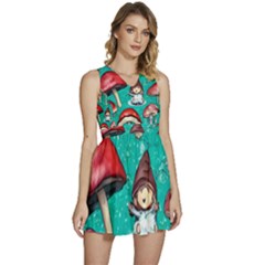 Magic Mushroom Sleeveless High Waist Mini Dress by GardenOfOphir