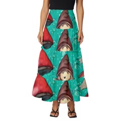 Magic Mushroom Tiered Ruffle Maxi Skirt by GardenOfOphir