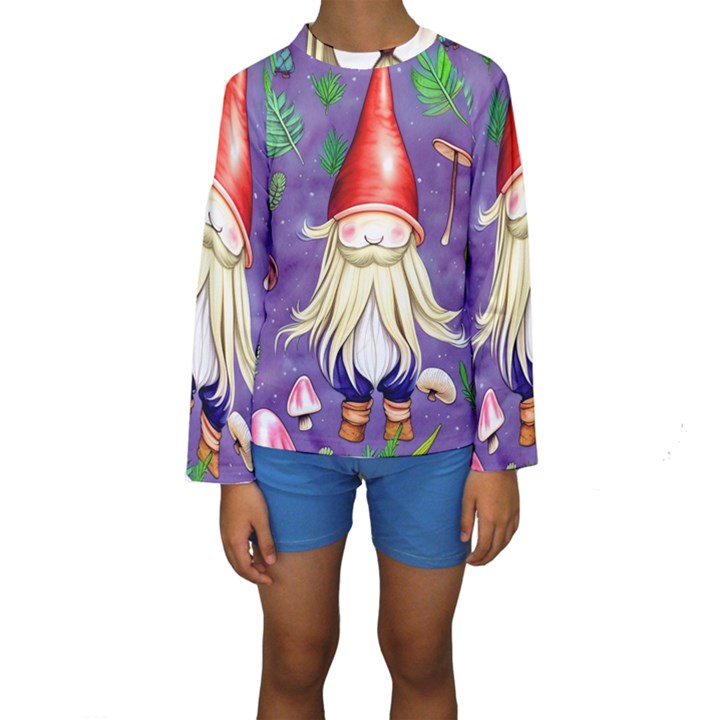 Sacred Mushroom Kids  Long Sleeve Swimwear