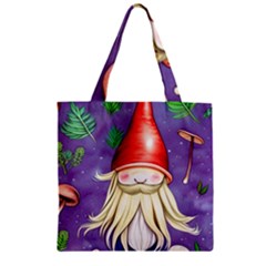 Sacred Mushroom Zipper Grocery Tote Bag by GardenOfOphir