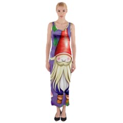 Sacred Mushroom Fitted Maxi Dress by GardenOfOphir