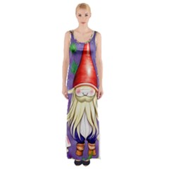 Sacred Mushroom Thigh Split Maxi Dress by GardenOfOphir