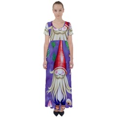 Sacred Mushroom High Waist Short Sleeve Maxi Dress by GardenOfOphir