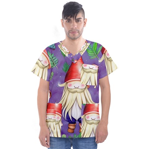 Sacred Mushroom Men s V-neck Scrub Top by GardenOfOphir