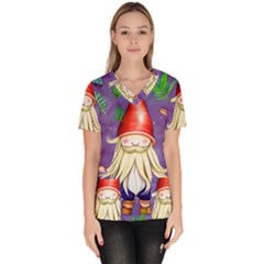 Sacred Mushroom Women s V-neck Scrub Top by GardenOfOphir