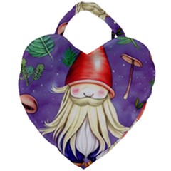 Sacred Mushroom Giant Heart Shaped Tote by GardenOfOphir