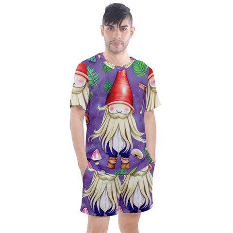 Sacred Mushroom Men s Mesh Tee And Shorts Set by GardenOfOphir