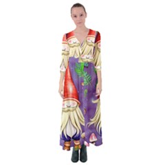 Sacred Mushroom Button Up Maxi Dress by GardenOfOphir