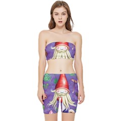 Sacred Mushroom Stretch Shorts And Tube Top Set by GardenOfOphir