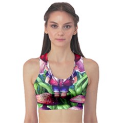 Liberty Cap Mushroom Art Sports Bra by GardenOfOphir