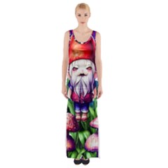 Liberty Cap Mushroom Art Thigh Split Maxi Dress by GardenOfOphir