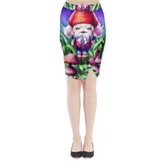 Liberty Cap Mushroom Art Midi Wrap Pencil Skirt