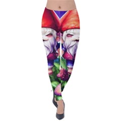 Liberty Cap Mushroom Art Velvet Leggings by GardenOfOphir