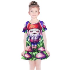 Liberty Cap Mushroom Art Kids  Simple Cotton Dress by GardenOfOphir