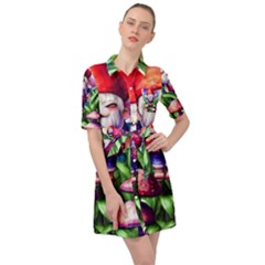 Liberty Cap Mushroom Art Belted Shirt Dress by GardenOfOphir