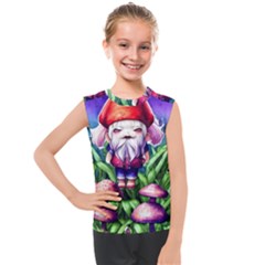 Liberty Cap Mushroom Art Kids  Mesh Tank Top by GardenOfOphir