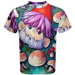 Sacred Mushroom Art Men s Cotton Tee by GardenOfOphir