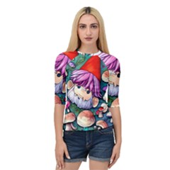 Sacred Mushroom Art Quarter Sleeve Raglan Tee