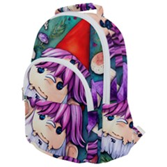 Sacred Mushroom Art Rounded Multi Pocket Backpack by GardenOfOphir