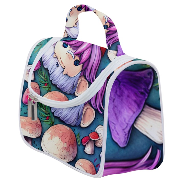 Sacred Mushroom Art Satchel Handbag