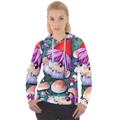 Sacred Mushroom Art Women s Overhead Hoodie by GardenOfOphir