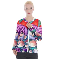 Sacred Mushroom Art Casual Zip Up Jacket by GardenOfOphir