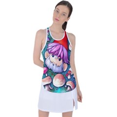 Sacred Mushroom Art Racer Back Mesh Tank Top by GardenOfOphir