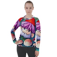 Sacred Mushroom Art Women s Pique Long Sleeve Tee