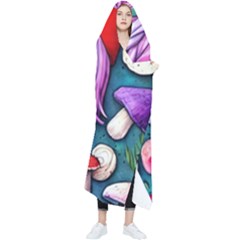 Sacred Mushroom Art Wearable Blanket by GardenOfOphir