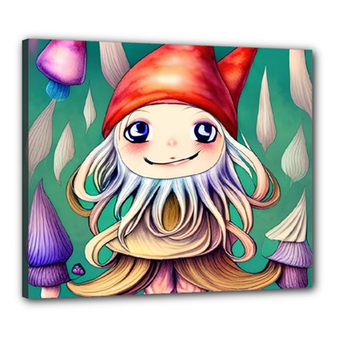 Toadstools For Charm Work Canvas 24  x 20  (Stretched)